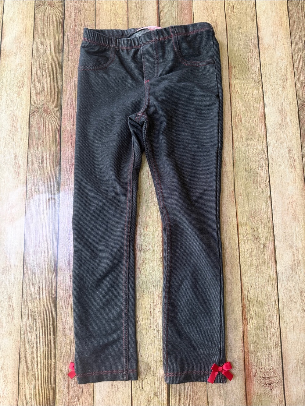 Kids Headquarters Charcoal Gray Leggings with Pink Accents